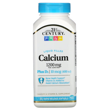 21st Century, Liquid Filled Calcium Plus D3, 600 mg