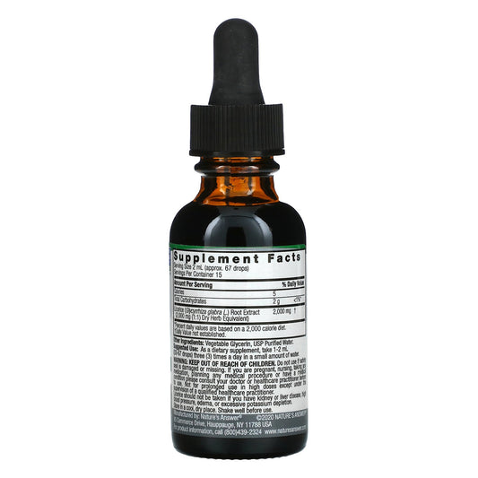 Nature's Answer, Licorice Root, Fluid Extract, Alcohol-Free, 2,000 mg