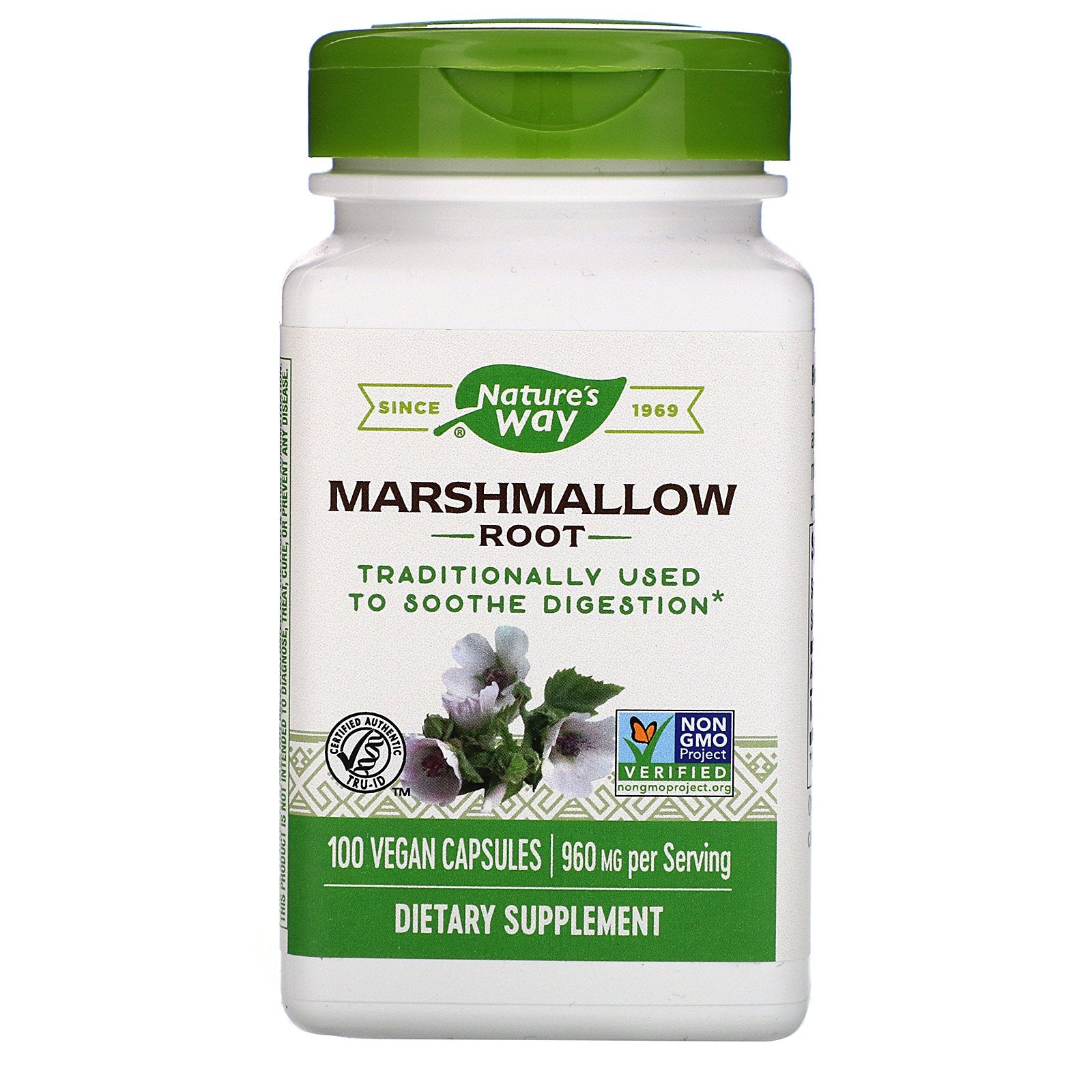 Nature's Way, Marshmallow Root, 480 mg, Vegan Capsules