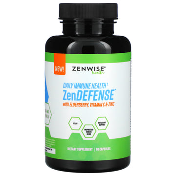 Zenwise Health, ZenDEFENSE with Elderberry, Vitamin C & Zinc Capsules