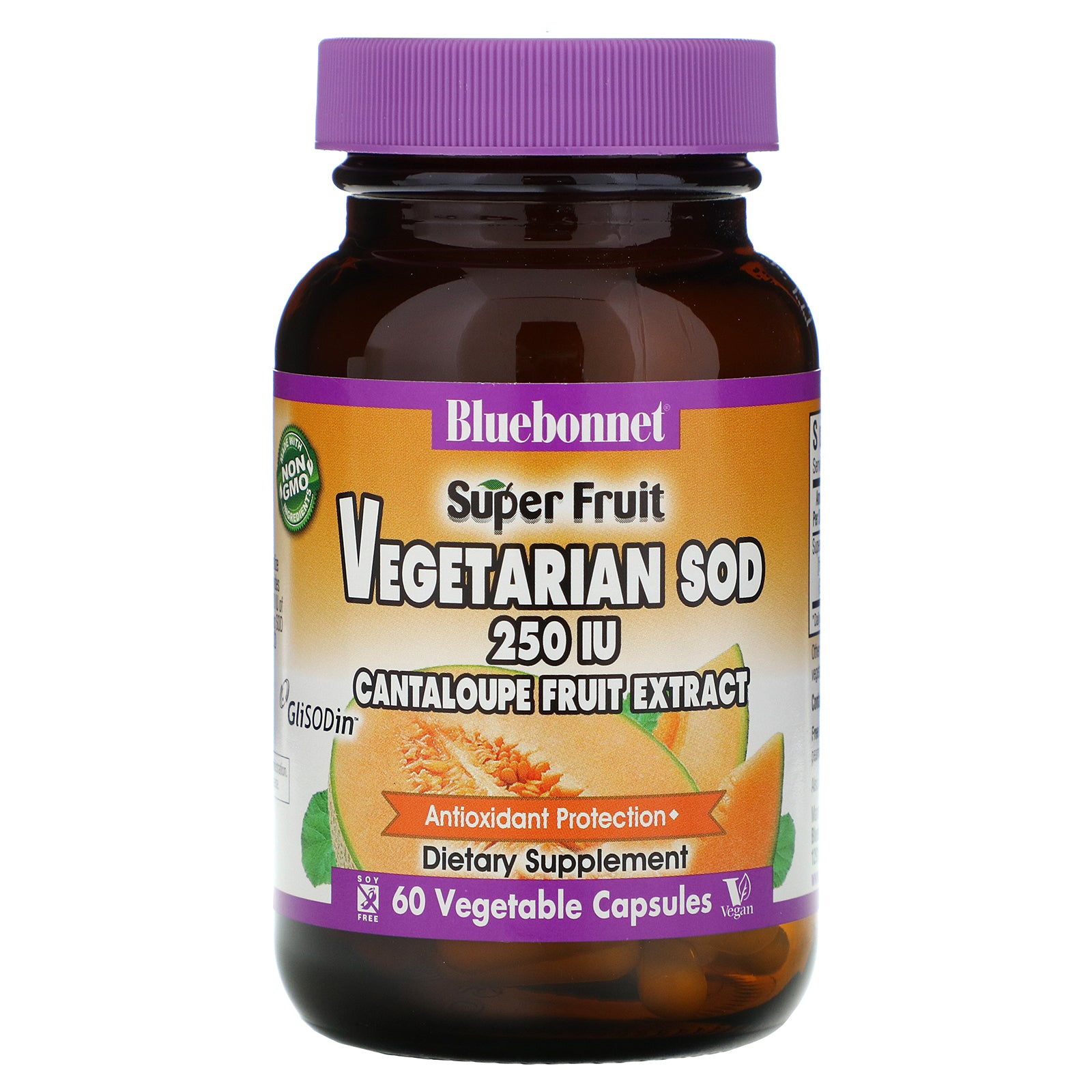 Bluebonnet Nutrition, Super Fruit, Vegetarian SOD, Cantaloupe Fruit Extract, 250 IU, Vegetable Capsules