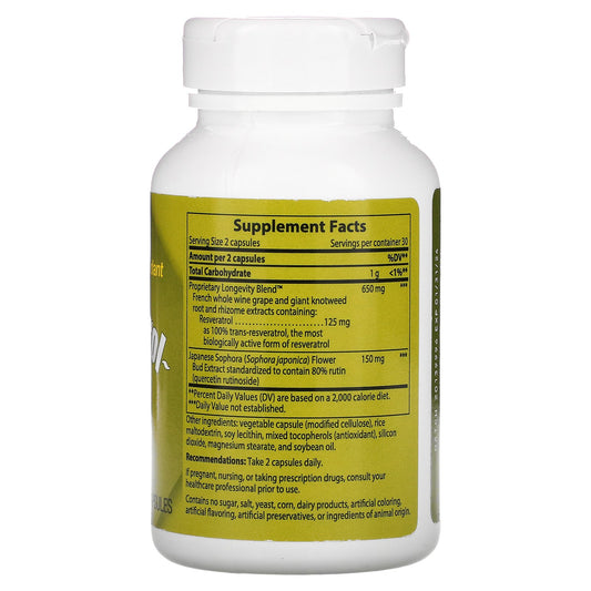 Enzymatic Therapy, Resveratrol~Forte, 125 Mg Veg Capsules
