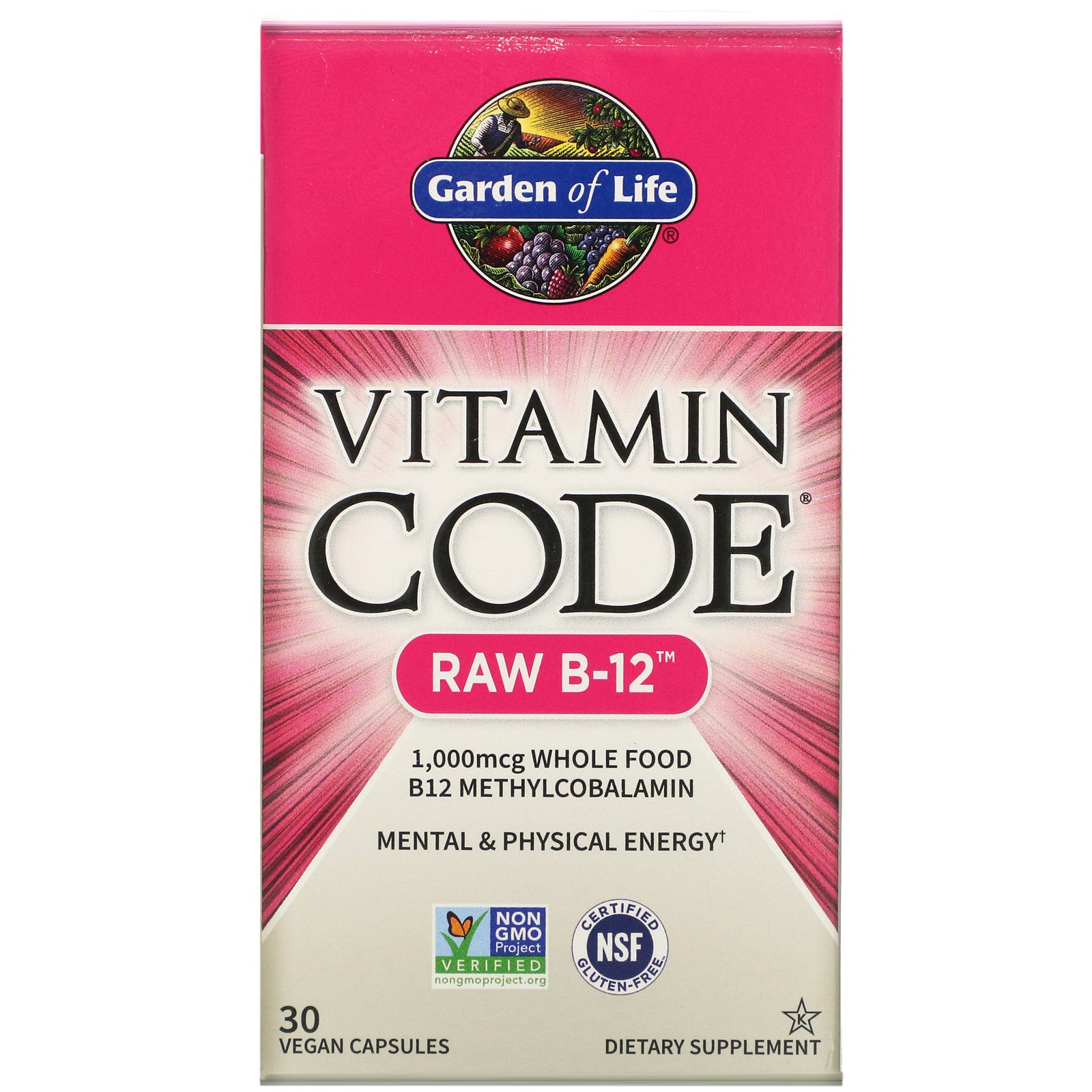 Garden Of Life, Vitamin Code, Raw B-12, Vegan Capsules