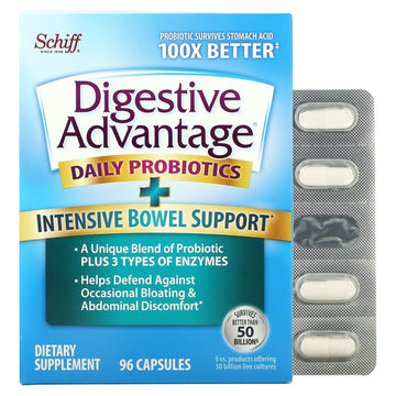 Schiff, Digestive Advantage, Daily Probiotics + Intensive Bowel Support Capsules