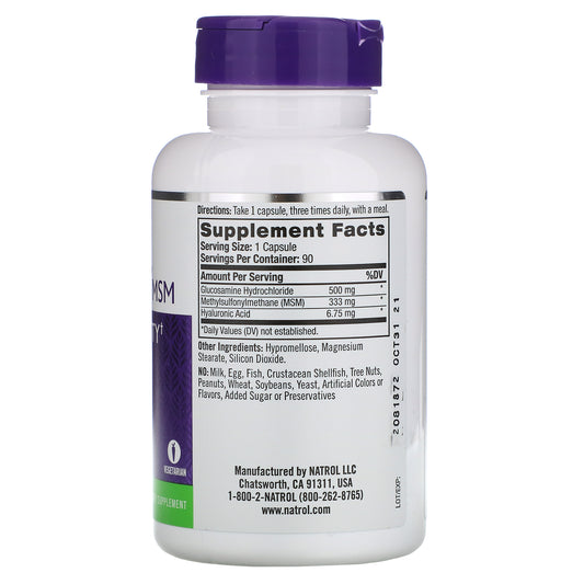 Natrol, Glucosamine, Hyaluronic Acid & MSM