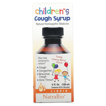 NatraBio, Children's Cough Syrup, Yummy Cherry-Berry