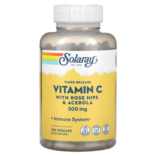 Solaray, Timed Release Vitamin C with Rose Hips & Acerola, 250 VegCaps
