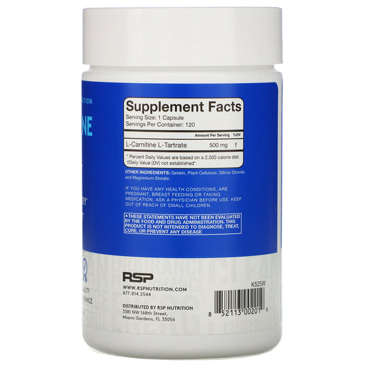 RSP Nutrition, L-Carnitine, Weight Management, 500 mg