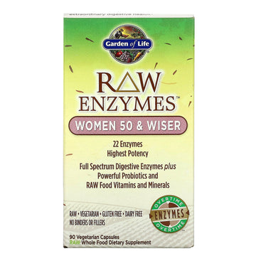 Garden of Life, RAW Enzymes, Women 50 & Wiser Vegetarian Capsules