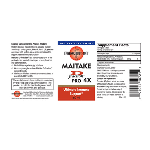 Maitake D-Fraction Pro 4X 2 OZ By Maitake Mushroom Wisdom