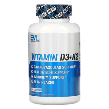 Evlution Nutrition, Vitamin D3+K2, Veggie Capsules