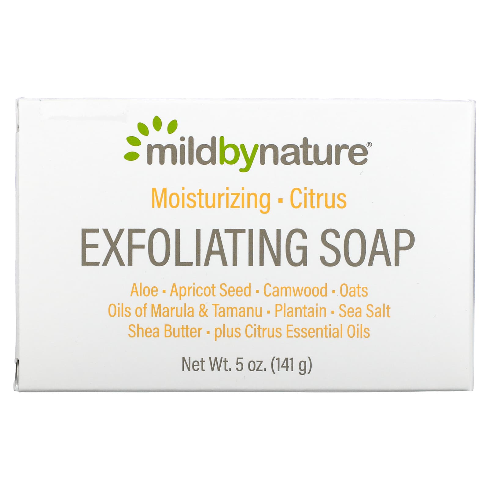 Mild By Nature, Exfoliating Bar Soap, with Marula & Tamanu Oils plus Shea Butter, Citrus (141 g)