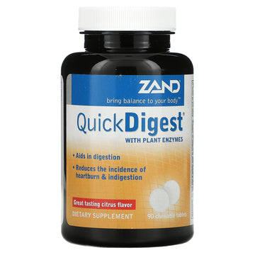 Zand, Quick Digest with Plant Enzymes, Citrus, Chewable Tablets