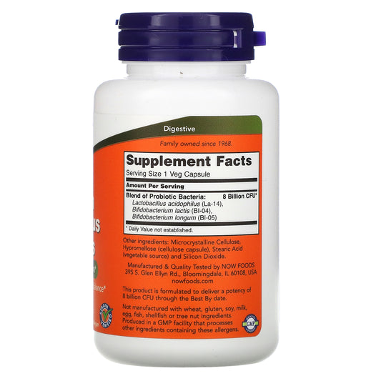 NOW Foods, 8 Billion Acidophilus & Bifidus Veg Capsules