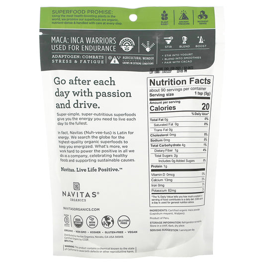 Navitas Organics, Organic Maca Powder, (454 g)