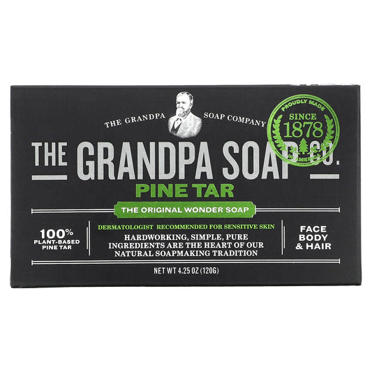 The Grandpa Soap Co., Face Body & Hair Bar Soap, Pine Tar