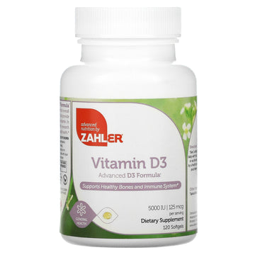 Zahler, Vitamin D3, Advanced D3 Formula, 125 mcg (5,000 IU), Softgels