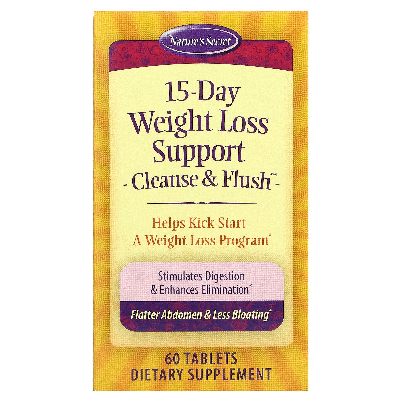 Nature's Secret, 15-Day Weight Loss Support, Cleanse & Flush Tablets