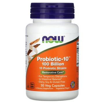 NOW Foods, Probiotic-10, Restorative Care, 100 Billion Veg Capsules