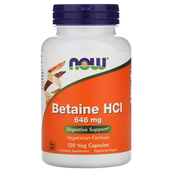 NOW Foods, Betaine HCL, 648 mg Veg Capsules