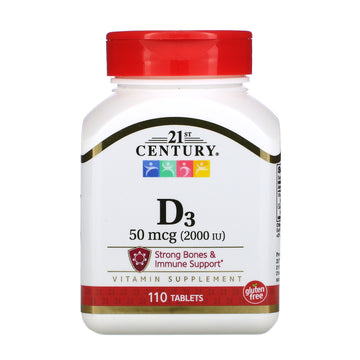 21st Century, Vitamin D3, 50 mcg (2,000 IU), Tablets