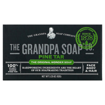 The Grandpa Soap Co., Face Body & Hair Bar Soap, Pine Tar