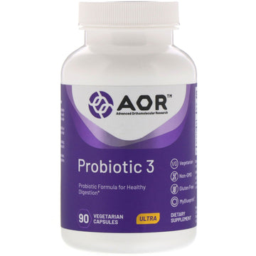 Advanced Orthomolecular Research AOR, Probiotic 3 Vegetarian Capsules