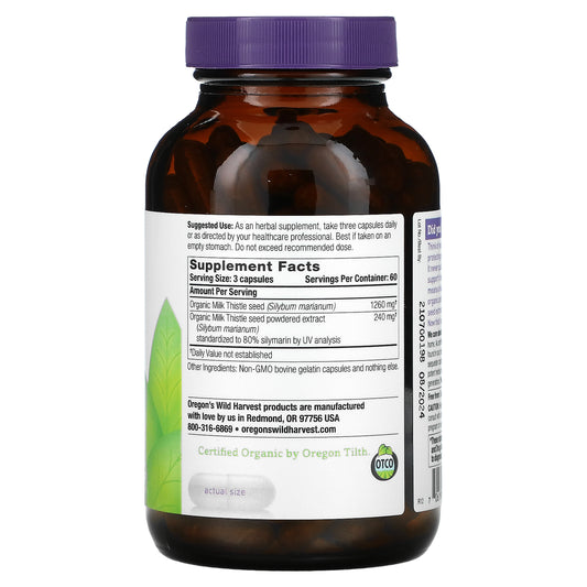 Oregon's Wild Harvest, Milk Thistle, Capsules