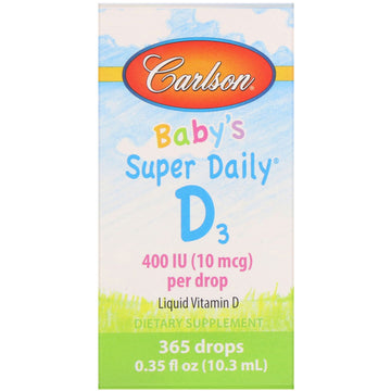 Carlson Labs, Baby's Super Daily D3, 10 mcg (400 IU), (10.3 ml)