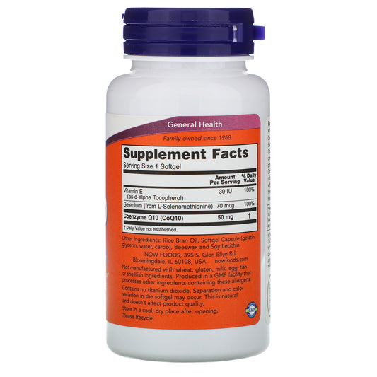 Now Foods, Coq10, 50 Mg Softgels