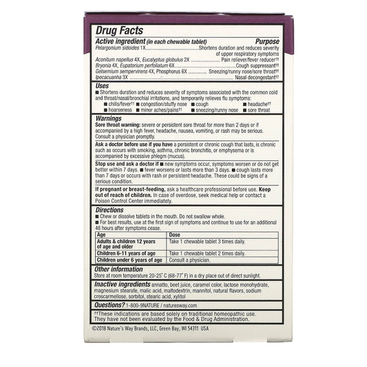Nature's Way, Umcka, Cold + Flu, Berry,Chewable Tablets