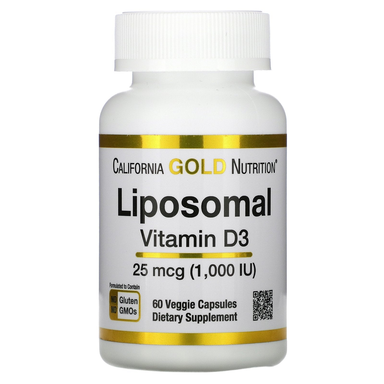 California Gold Nutrition, Liposomal Vitamin D3, 25 Mcg (1,000 Iu ), Veggie Capsules