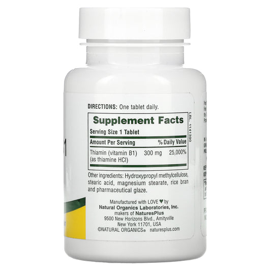 Nature'S Plus, Vitamin B1, 300 Mg