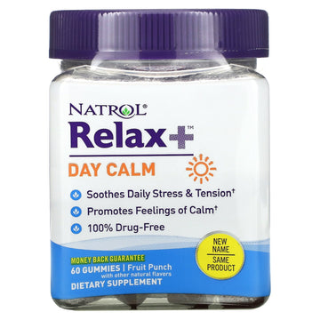 Natrol, Relax+, Day Calm, Fruit Punch Gummies