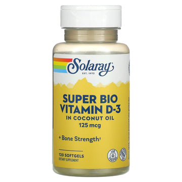 Solaray, Super Bio Vitamin D-3, 125 mcg, Softgels