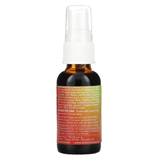 Eclectic Institute, Herbal Throat Spray, Lomatium Elderberry,  (30 ml)