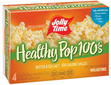 Jolly Time Healthy Butter & Sea Salt Popcorn , 4 Ct