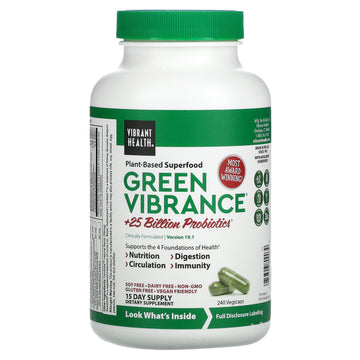 Vibrant Health, Green Vibrance, Version 19.1, Vegicaps