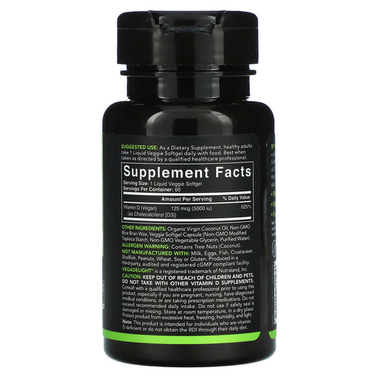 Sports Research, Vegan D3, 125 Mcg (5,000 Iu) Veggie Softgels
