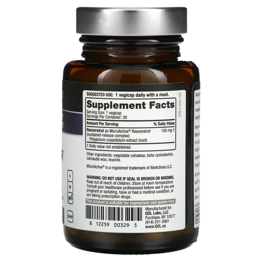 Quality Of Life Labs, Resveratrol-Sr, 150 Mg Vegicaps