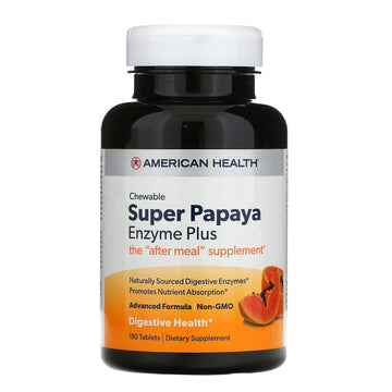American Health, Super Papaya Enzyme Plus Chewable Tablets