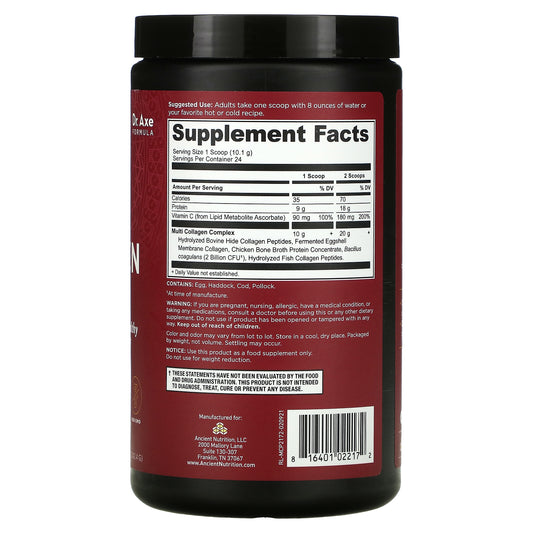 Dr. Axe / Ancient Nutrition, Multi Collagen Protein, Unflavored