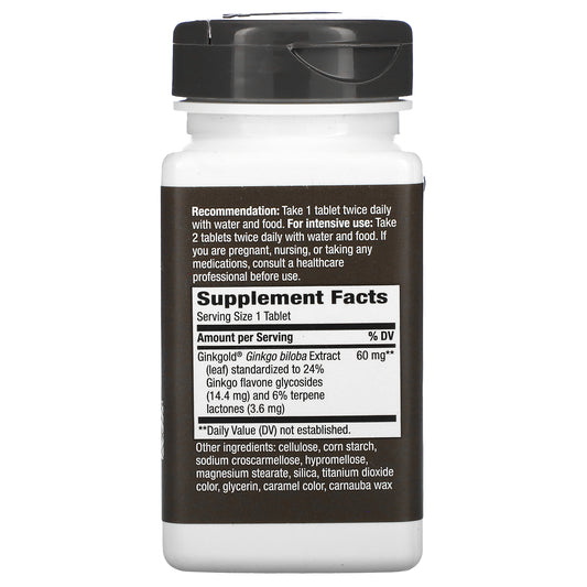 Nature's Way, Ginkgold, Advanced Ginkgo Extract, 60 mg, Tablets