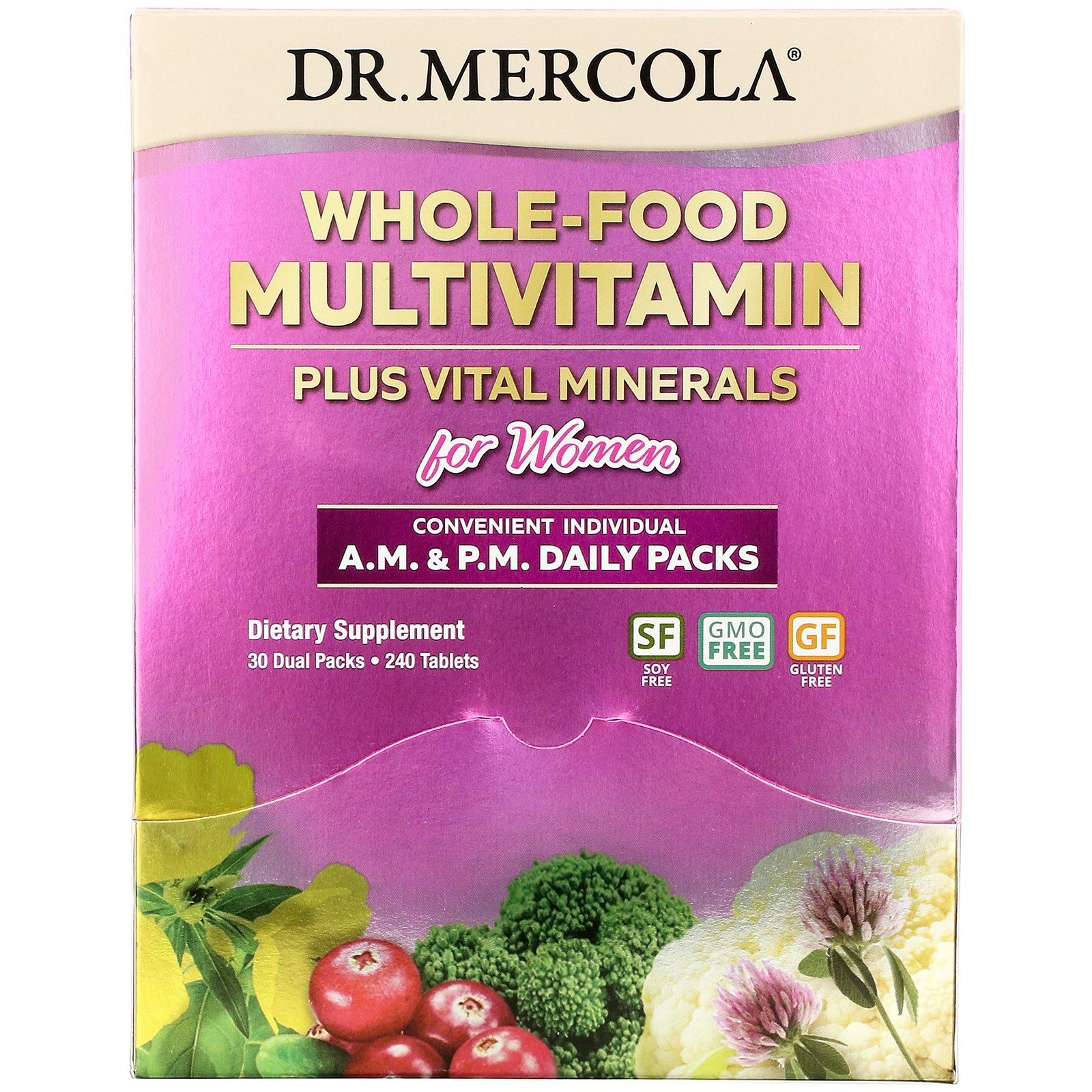 Dr. Mercola, Whole-Food Multivitamin Plus Vital Minerals for Women, A.M. & P.M. Daily Packs