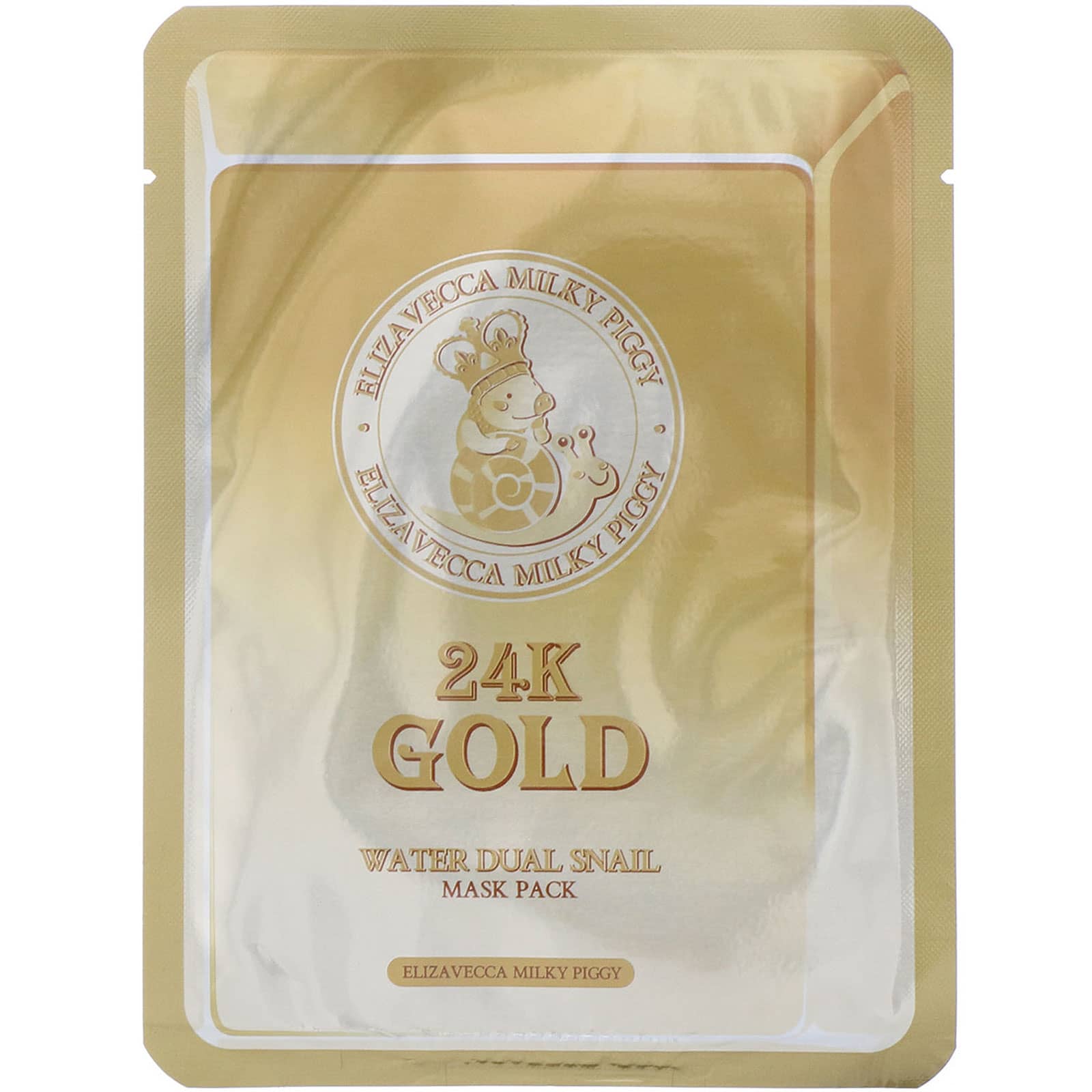 Elizavecca, Milky Piggy, 24k Gold Water Dual Snail Beauty Mask Pack, 0.88 oz (25 g) Each