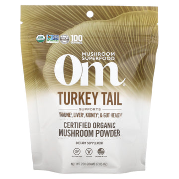 Om Mushrooms, Turkey Tail, Certified Organic Mushroom Powder
