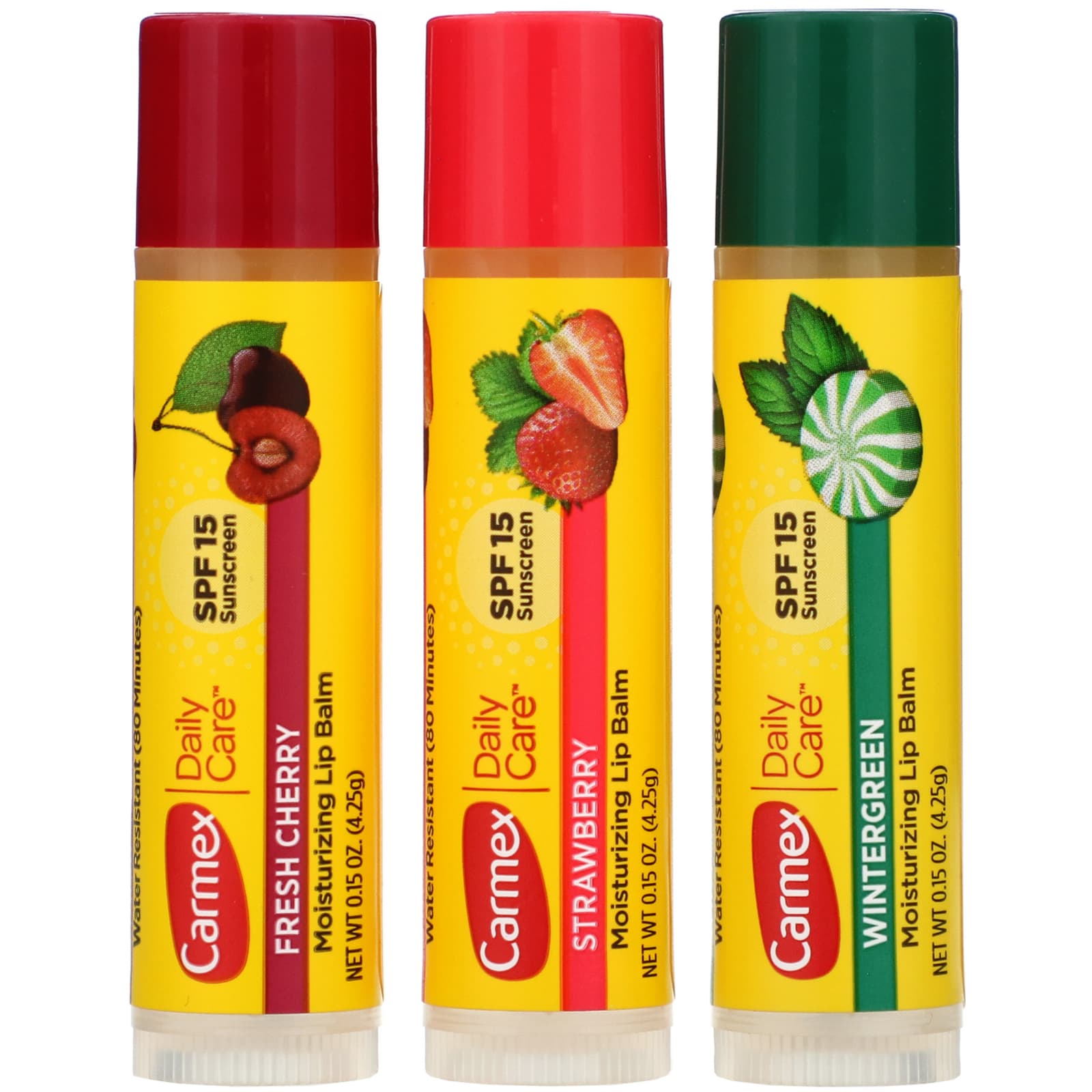 Carmex, Daily Care, Moisturizing Lip Balm, Variety, SPF 15, .15 oz (4.25 g) Each