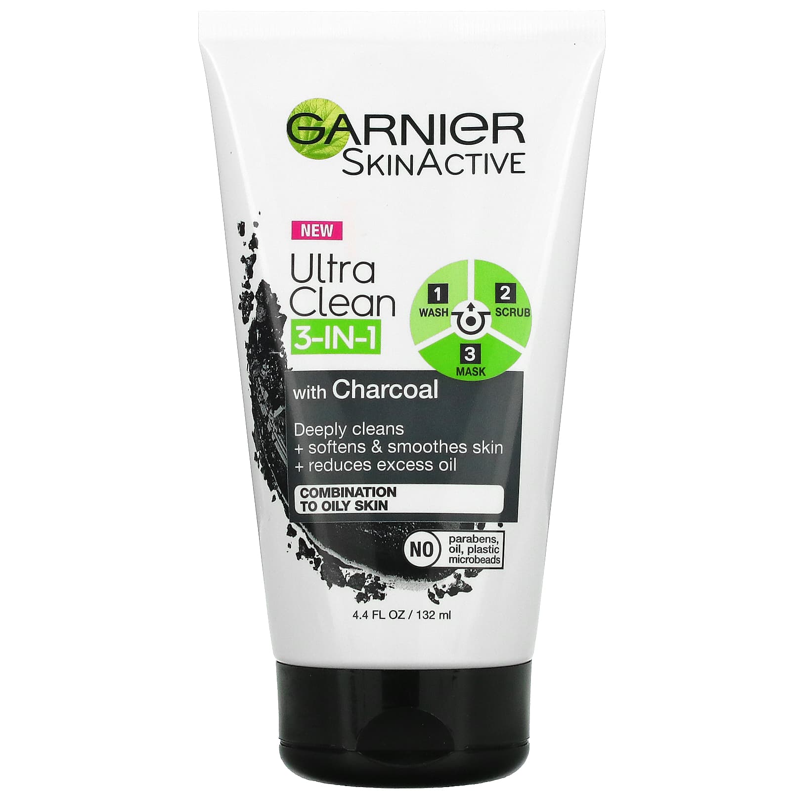 Garnier, SkinActive, Ultra Clean 3-In-1 with Charcoal (132 ml)