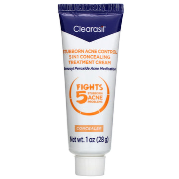 Clearasil, Stubborn Acne Control, 5-in-1 Concealing Treatment Cream(28 g)
