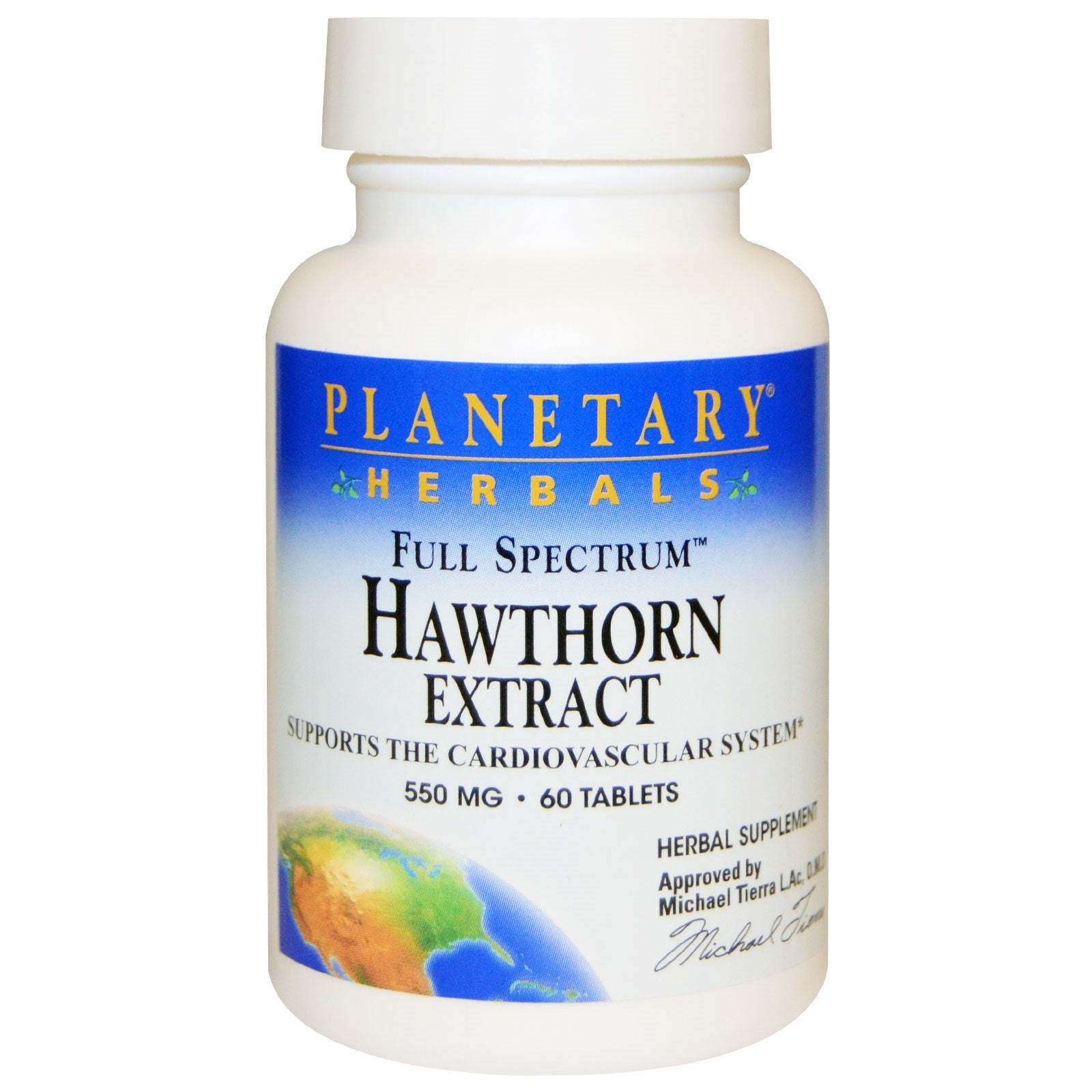 Planetary Herbals, Full Spectrum, Hawthorn Extract, 550 mg, Tablets